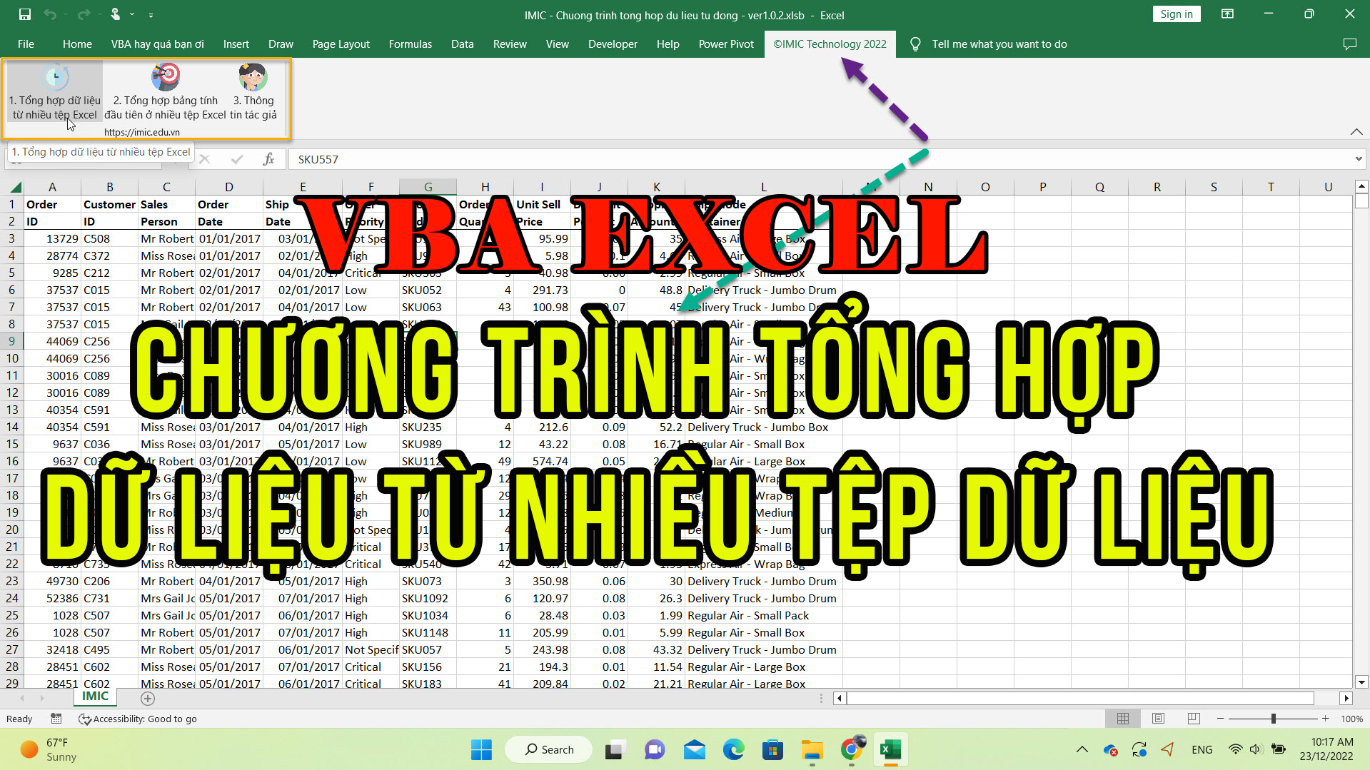 Chương trình tổng hợp dữ liệu từ nhiều tệp Excel bằng VBA