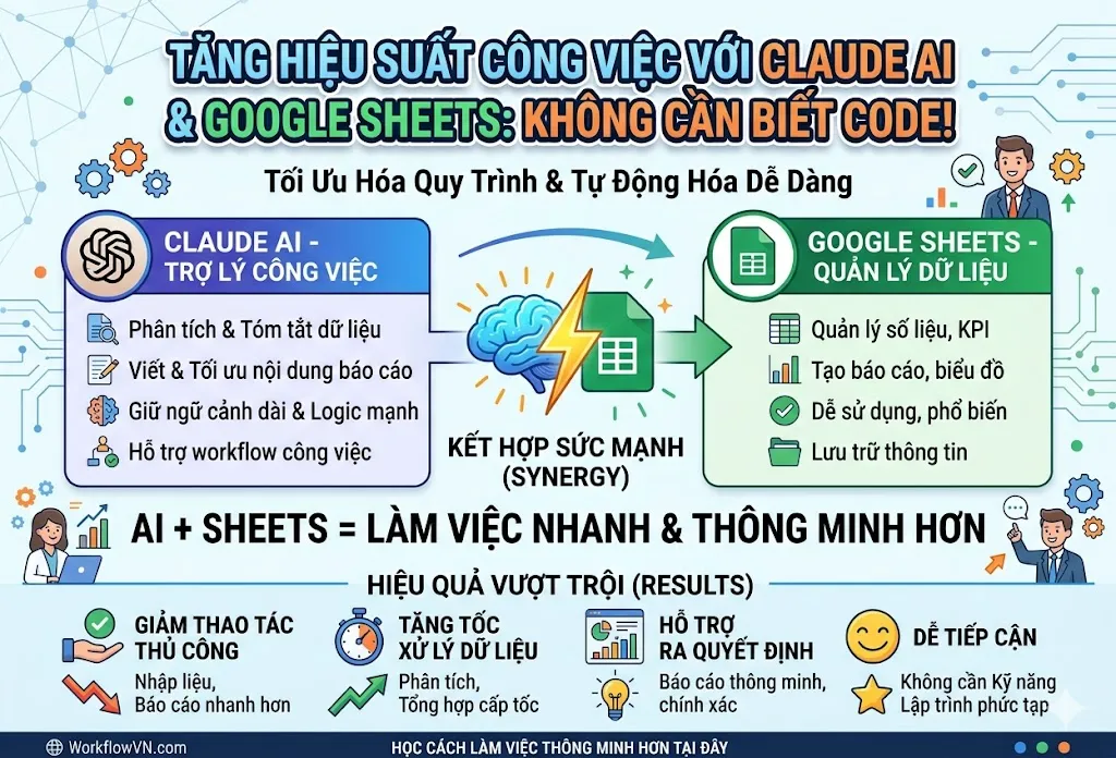 Tăng Hiệu Suất Công Việc Với Claude AI Và Google Sheets: Không Cần Biết Code Vẫn Làm Được