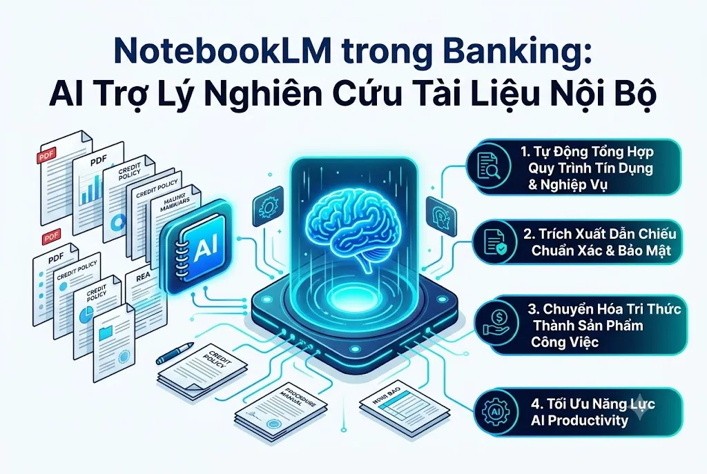 NotebookLM trong Banking: AI Trợ Lý Nghiên Cứu Từ Kho Tài Liệu Nội Bộ